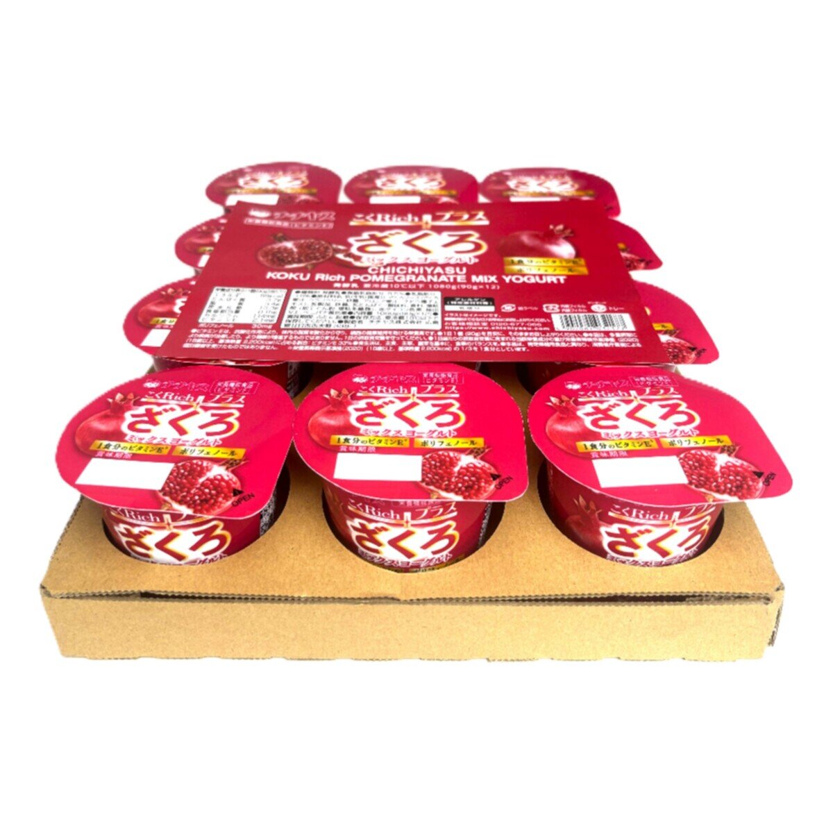 チチヤス こくRichプラスざくろミックスヨーグルト 90g x 12個入