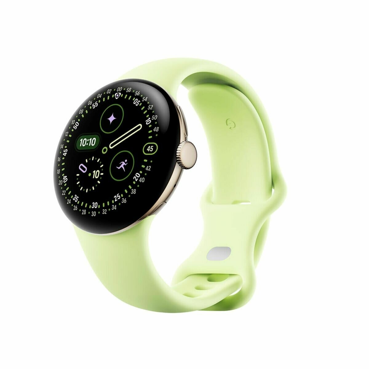 グーグル ピクセルウォッチ 4 41mm シャンパンゴールド アルミケース / レモングラス アクティブ バンド