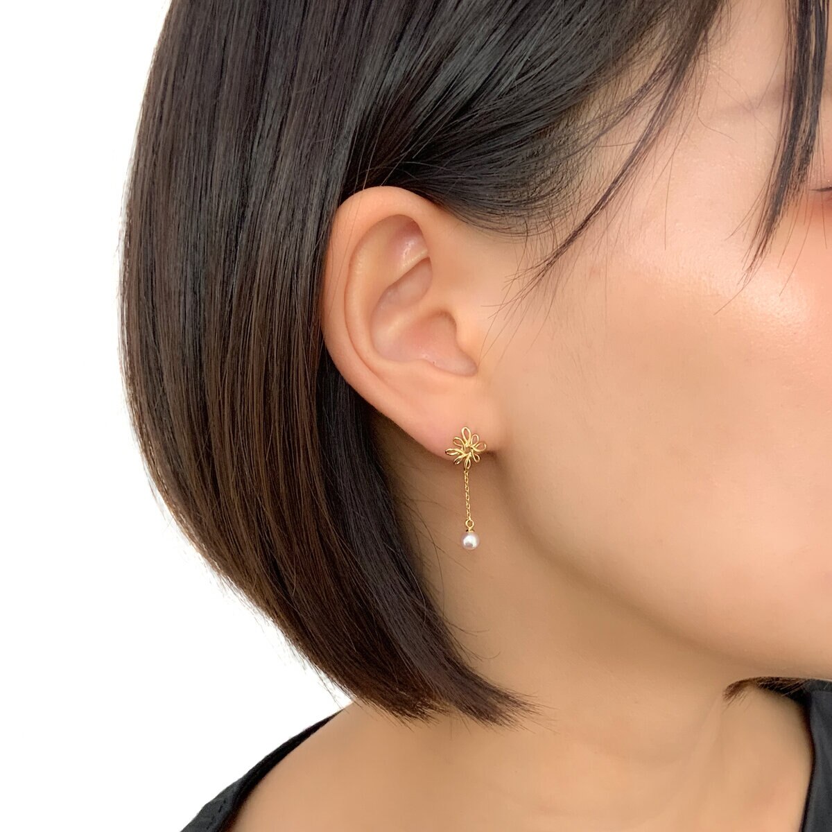 あこやパールピアス 4mm 18K イエローゴールド