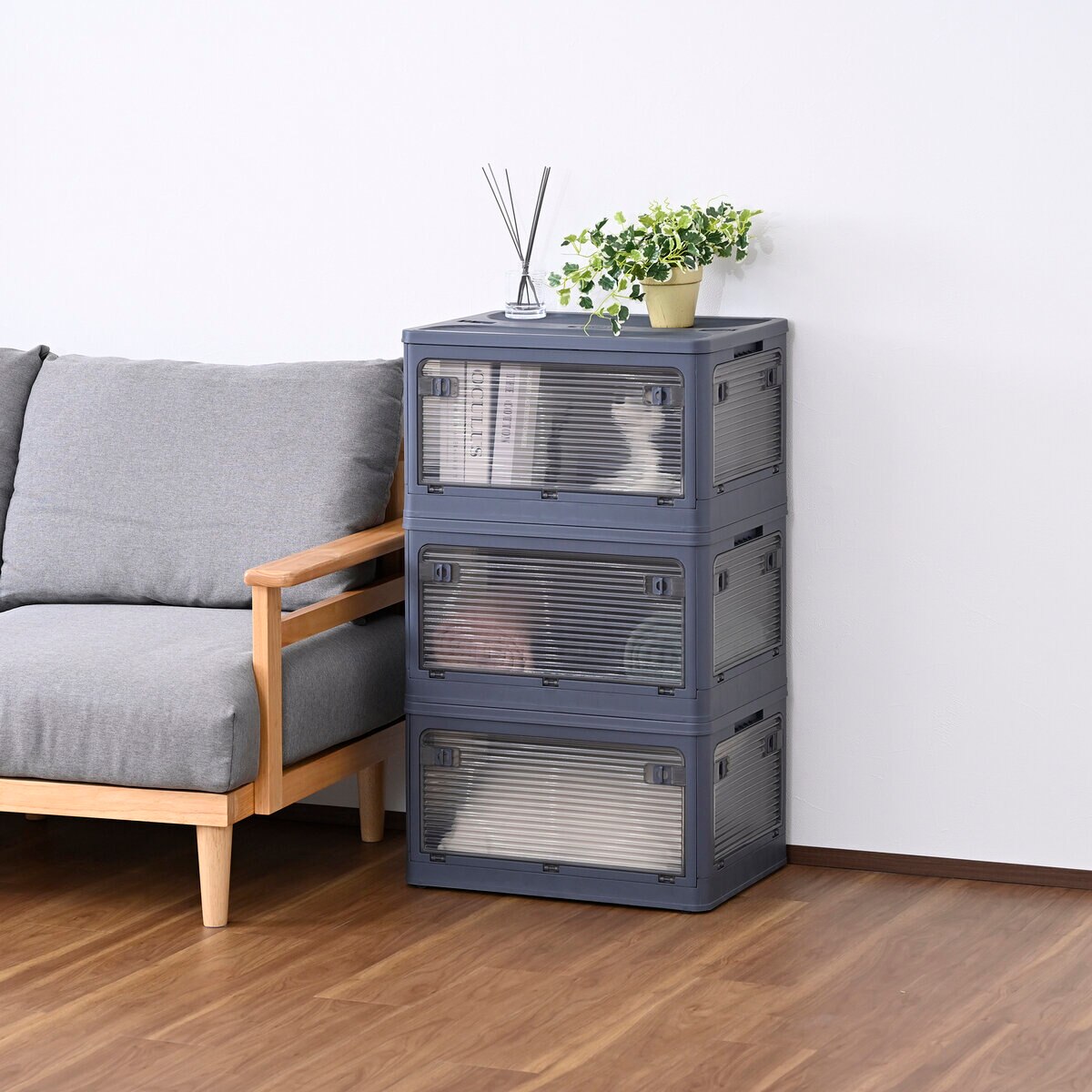 YAMAZEN コンテナフルオープンボックスL 3個組