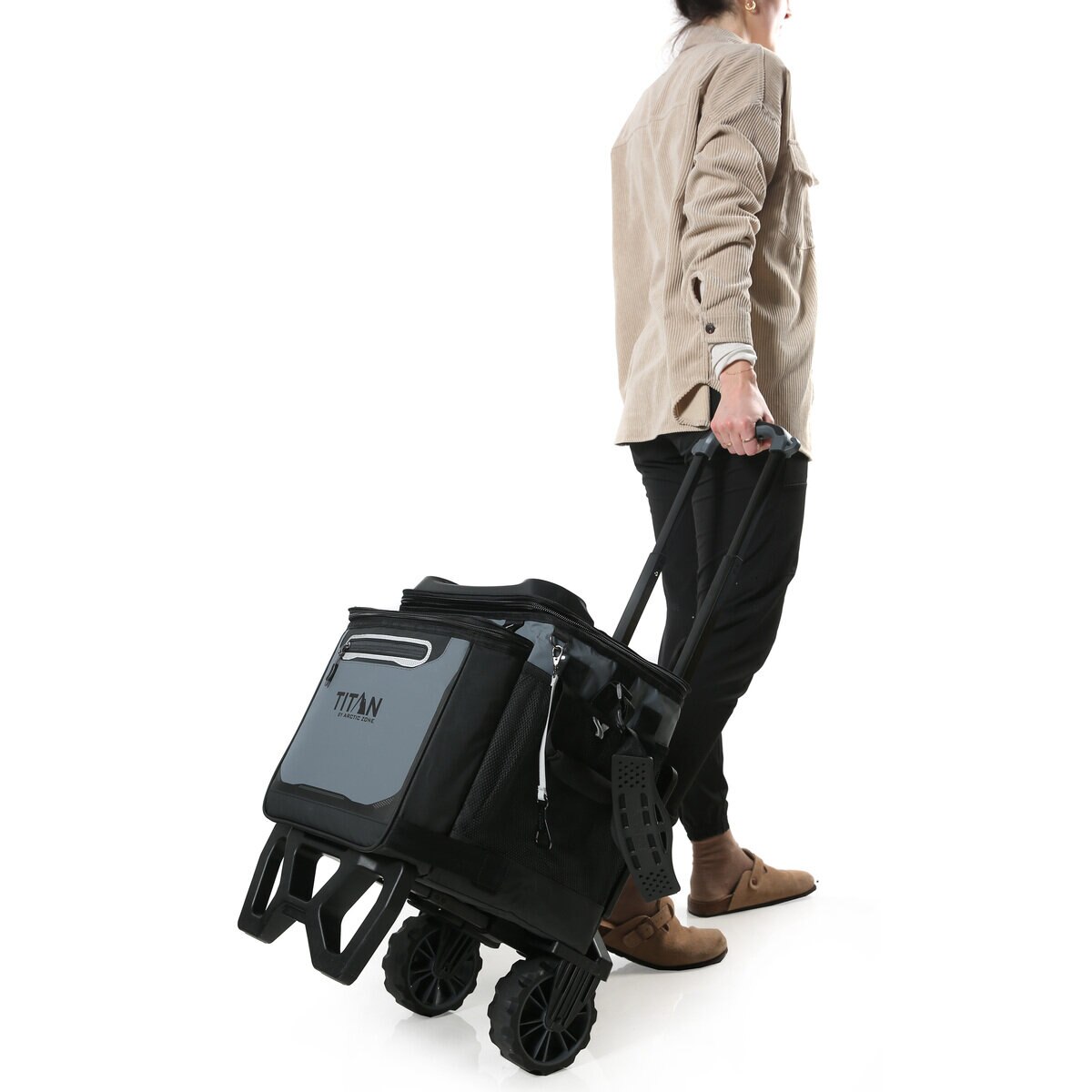 タイタン 60缶クーラーバッグ キャリーカート付き ブラック/グレー