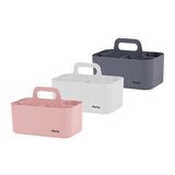 収納キャリーボックス 3個セット コンパクト アイボリー/ピンク/グレー