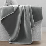 フランネル 大判ひざ掛け 152cm x 177cm ライトグレー