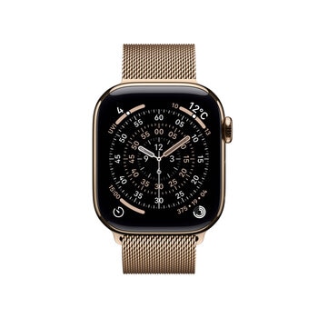 Apple Watch S11 Cellular 42mmゴールドチタニウムケースとゴールドミラネーゼループ