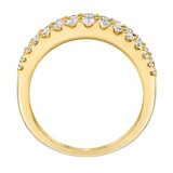 14K イエローゴールド 0.70カラット ダイヤモンド & 合成エメラルド リング