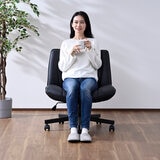 YAMAZEN ソファチェア あぐらがかける椅子 ブラック