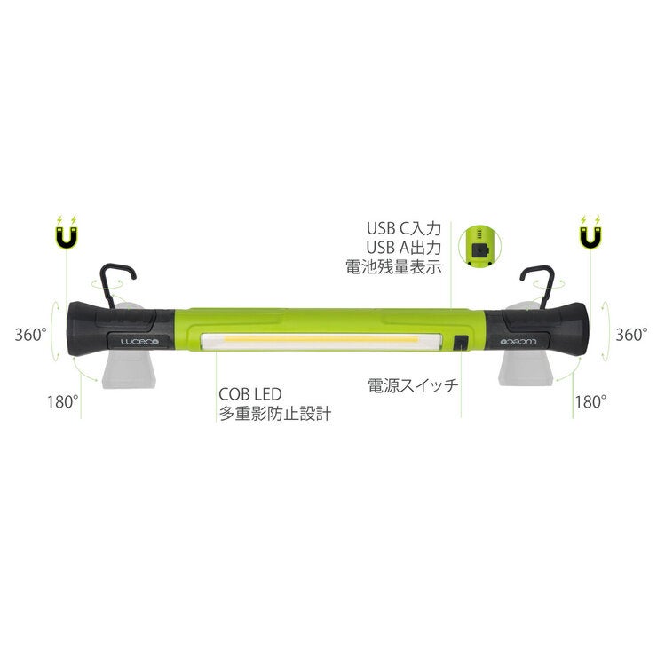 Luceco USB充電式LEDワークライト 1200 lm Luceco USB充電式LEDワークライト 1200 lm