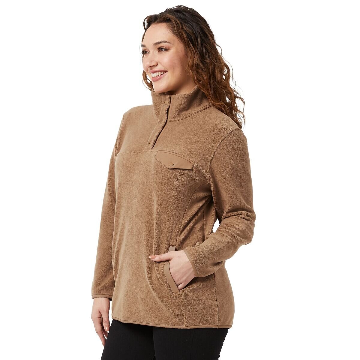 サーティーツーディグリース フリース プルオーバーブラウン S  