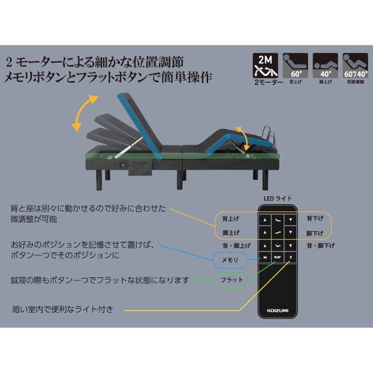 電動リクライニングベッドフレーム セミダブル 電動リクライニングベッドフレーム セミダブル