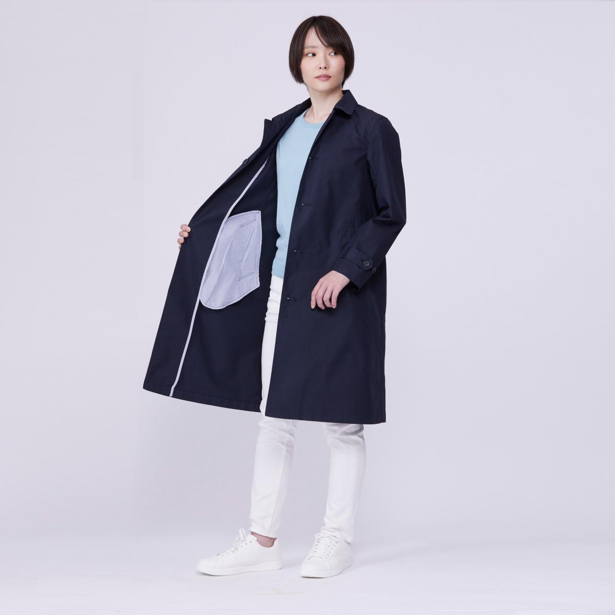 コロアイ ロング コート ネイビー L