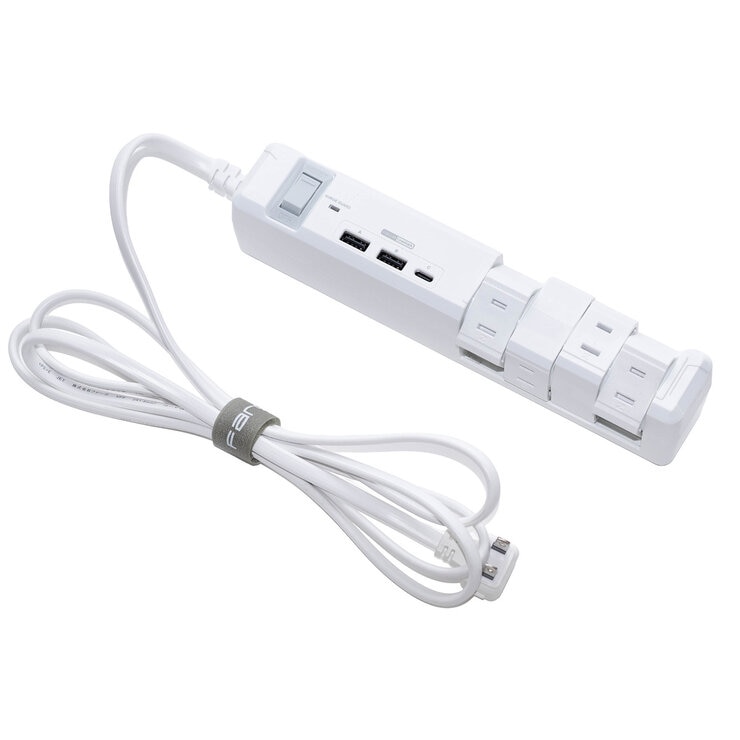 FARGO TAP KING USB 3.4A TYPE-C 回転タップ 延長コード 8個口 TYPE A x 2 TYPE C x 1 ホワイト
