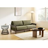 TimberLush ヴィンテージ ウッドベースソファ 2.5人掛け