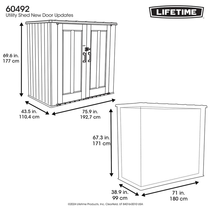 LIFETIME 6 x 4フィート (177 x 110 x 180 cm) 屋外用物置 | Costco Japan