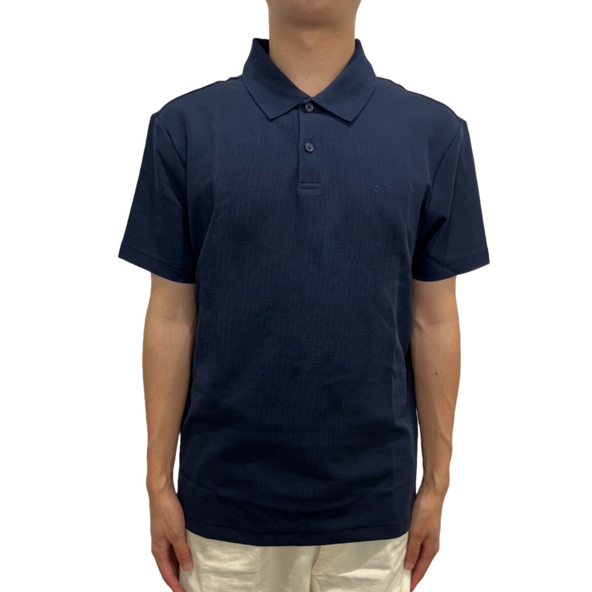 カルバンクライン メンズ 半袖 ポロシャツ ネイビー（DARK SAPPHIRE）XL