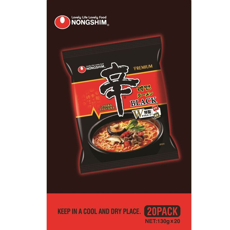 農心 辛ラーメン袋BLACK 130g x 20食 農心 辛ラーメン袋BLACK 130g x 20食