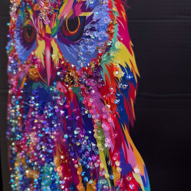 クリスタルアート オウル 51 x 61cm