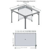 ソジャグ ガゼボカーテン 10ft x 14ft （3 x 4.3m) 用