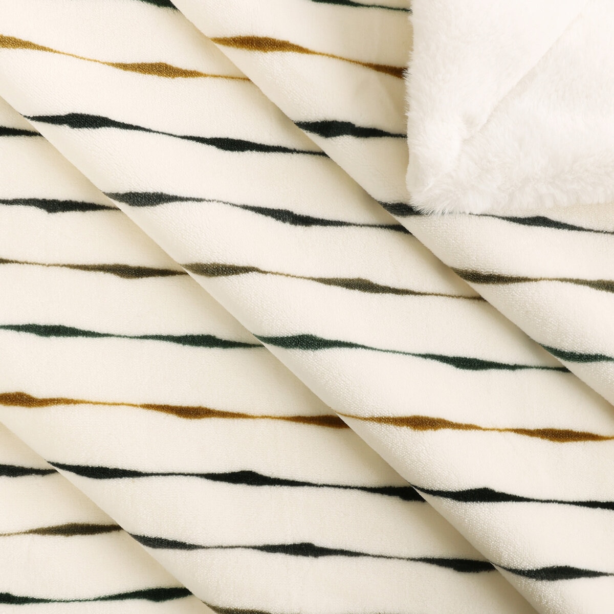 NEMCOR フェイクファー 大判ひざ掛け 152cm x 177cm ストライブ