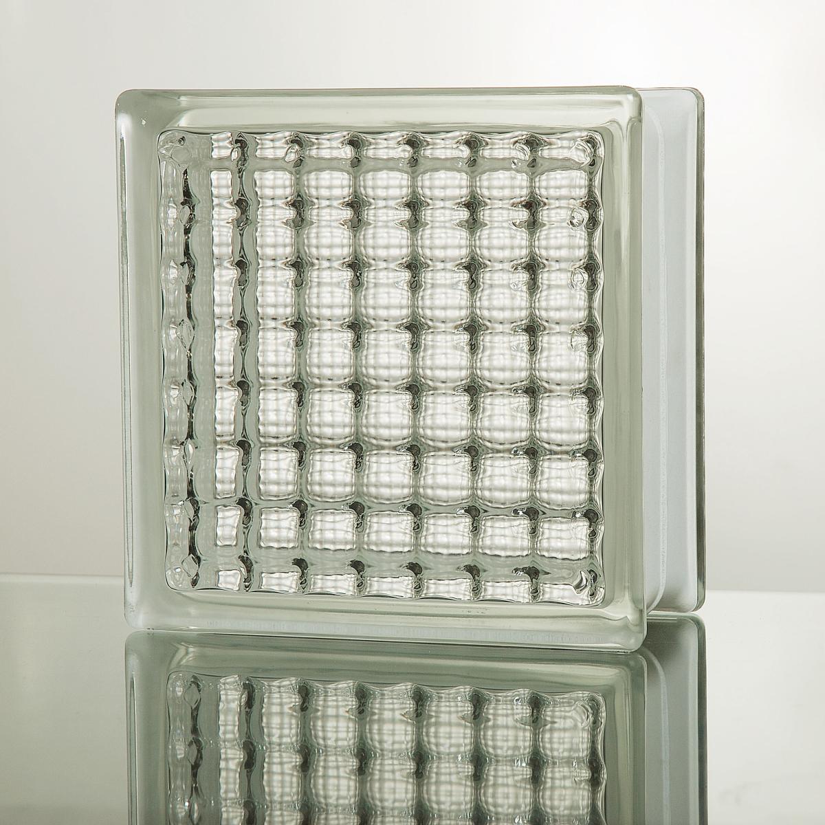 ガラスブロック 190 x 190 x 80 mm   6個セット クリアシリーズ  クリスタルパラレル JGB8007
