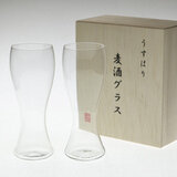 うすはり 麦酒グラス ペア 木箱入り