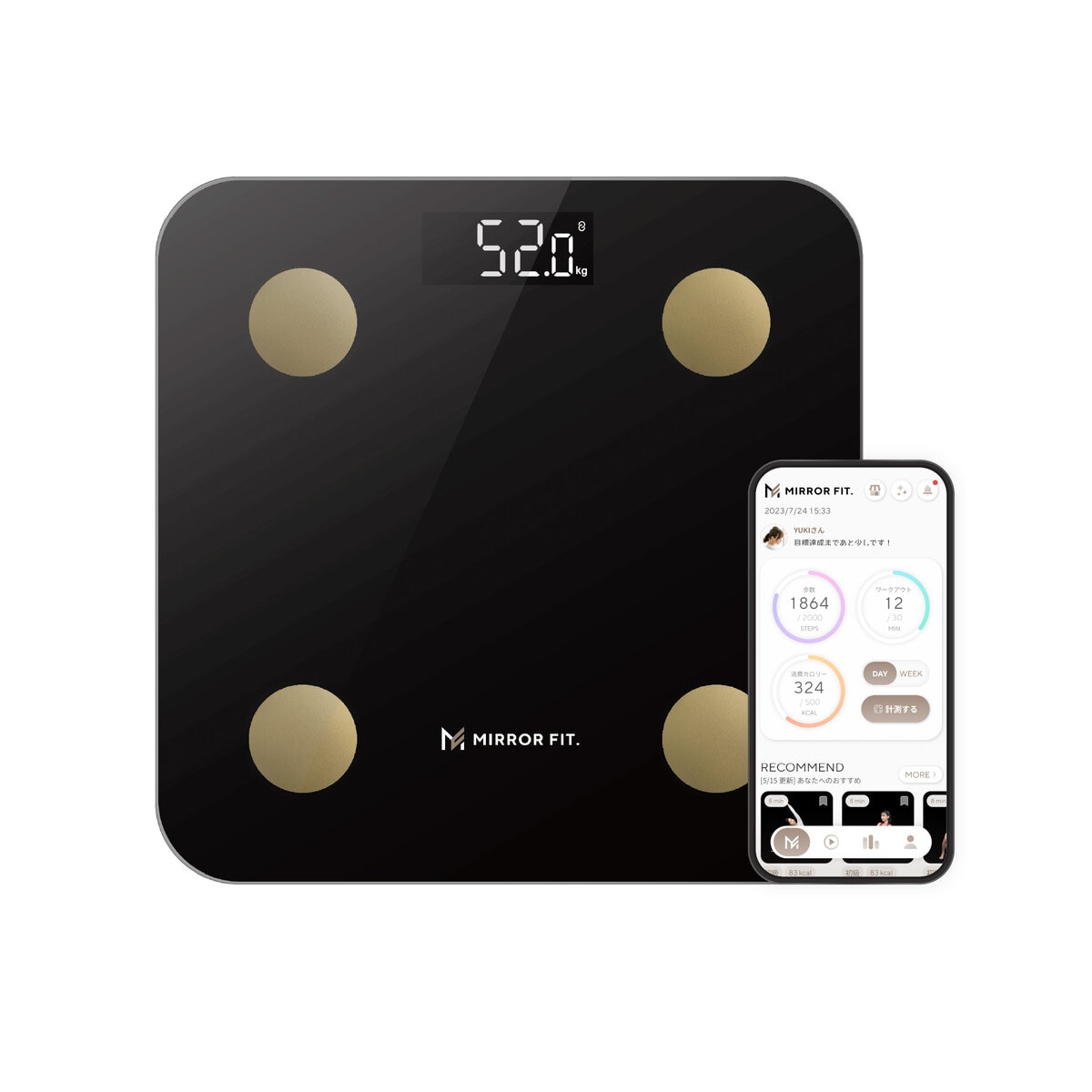MIRROR FIT.(ミラーフィット) スマート体組成計 体重計