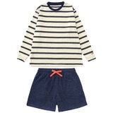 ヘインズ ウィメンズ ラウンジウェアセット オフホワイト/ネイビー L