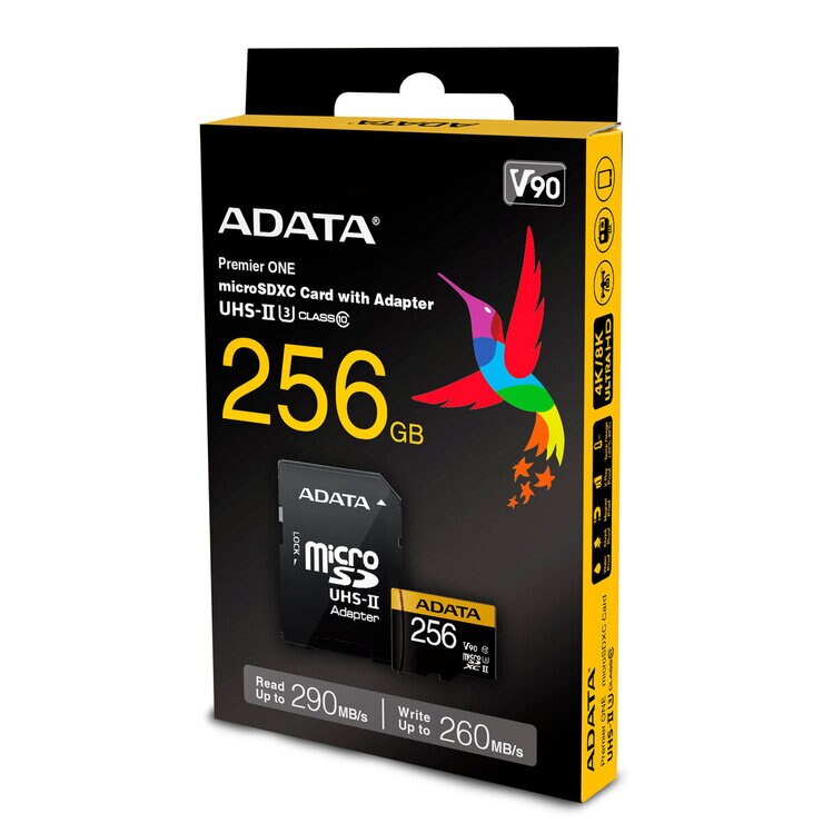 ADATA MicroSDカード  256GB UHS-Ⅱ 275MB/s ADATA microSD 256GB UHS-Ⅱ U3 V90 AUSDX256GUII3CL10-CA1 |