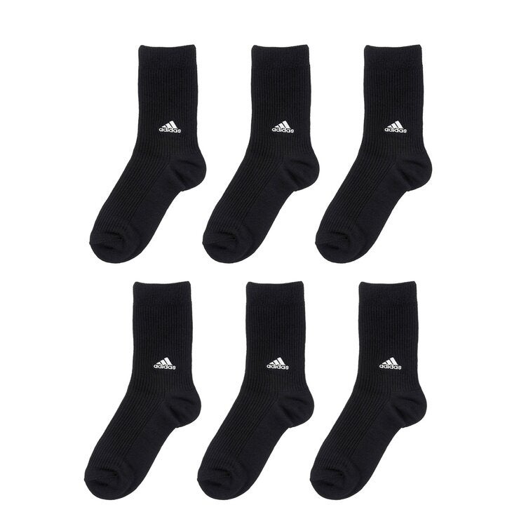 アディダス キッズ クルーソックス 6PK ブラック 21-23cm アディダス キッズ クルーソックス 6PK ブラック 21-23cm