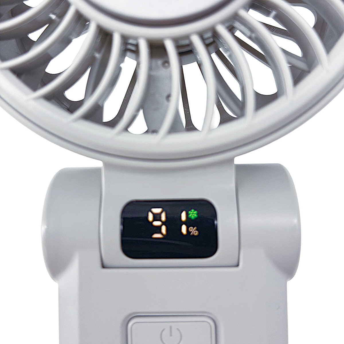 Seena ディスプレイ付 ハンディファン 2個セット グレイ×エアリーブルー