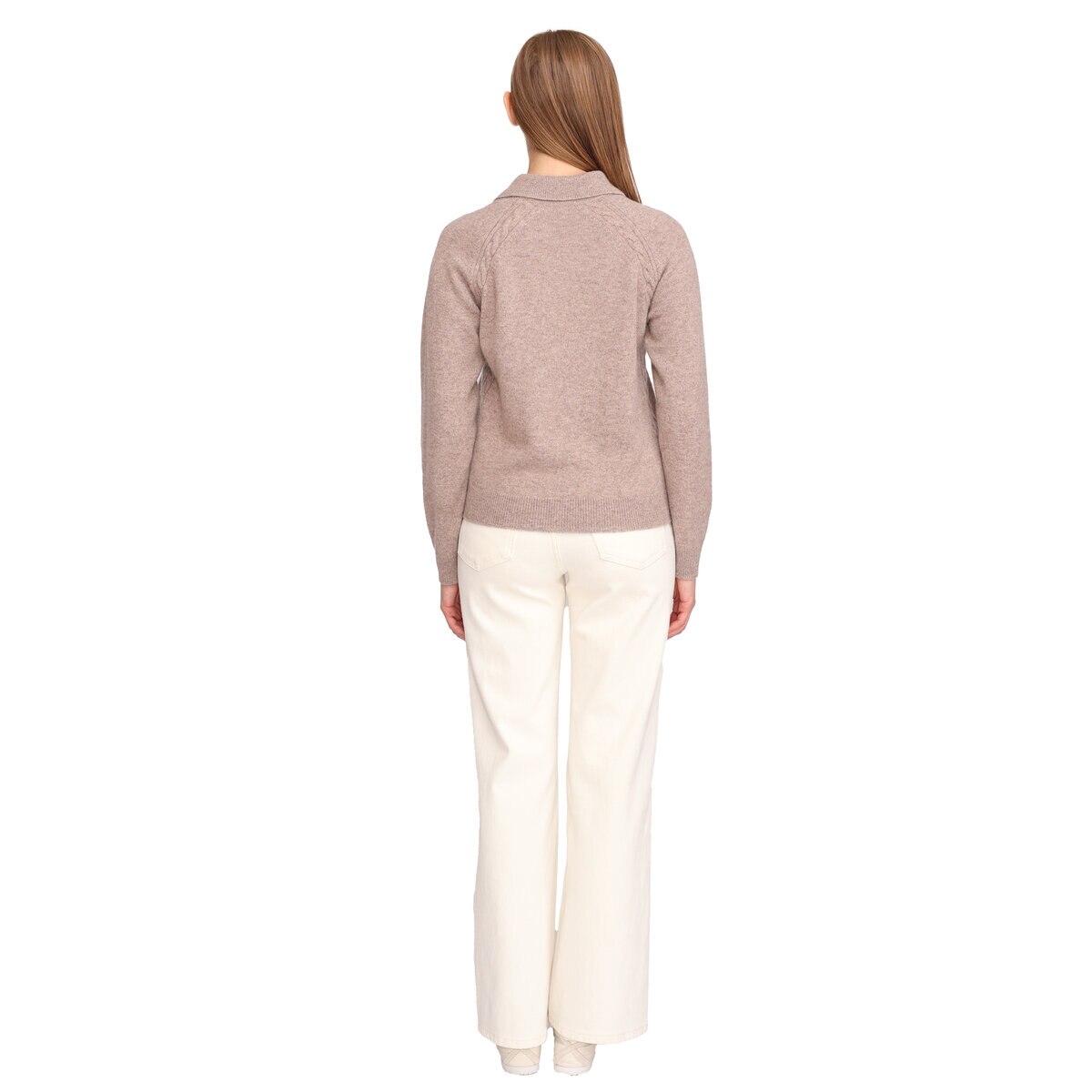 ソレツィア レディース ウール カーディガン ライトブラウン XL