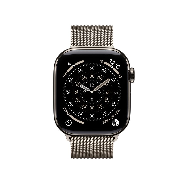 Apple Watch S11 Cellular 42mmナチュラルチタニウムケースとナチュラルミラネーゼループ