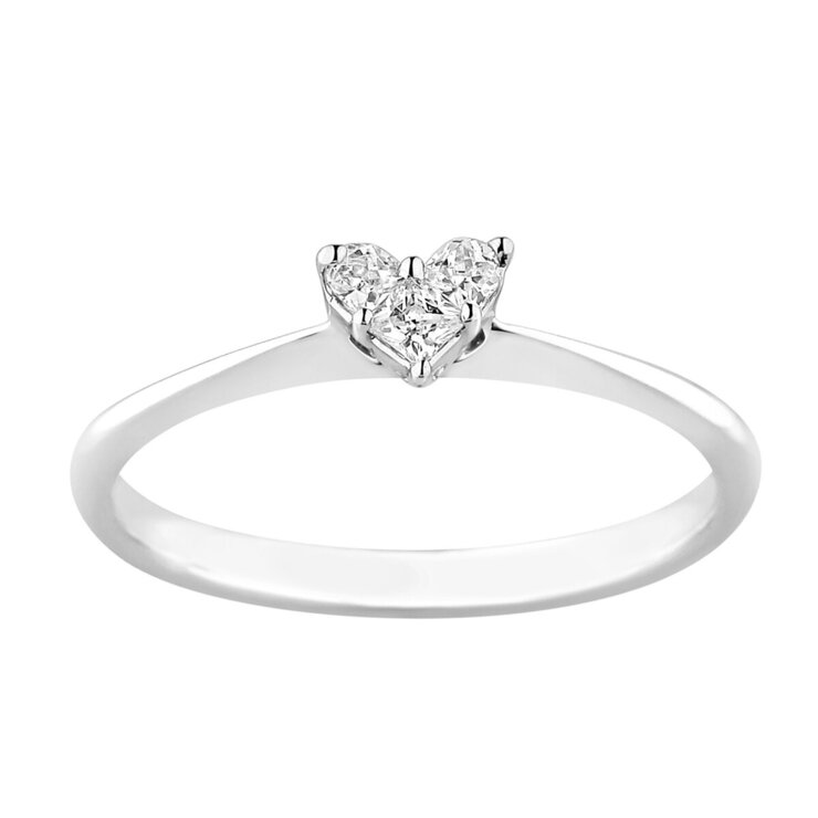 18K ホワイトゴールド 0.14カラット プリンセスカット ダイヤモンドリング 18K ホワイトゴールド 0.14カラット プリンセスカット ダイヤモンドリング