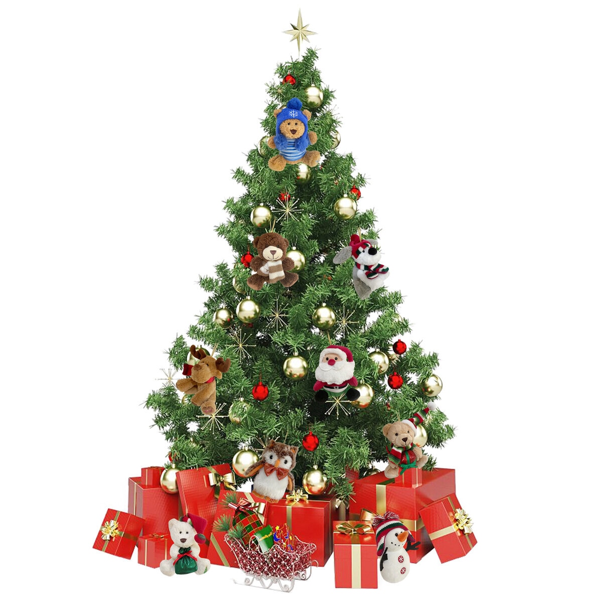 ぬいぐるみのオーナメント 6個入り グリーン | Costco Japan