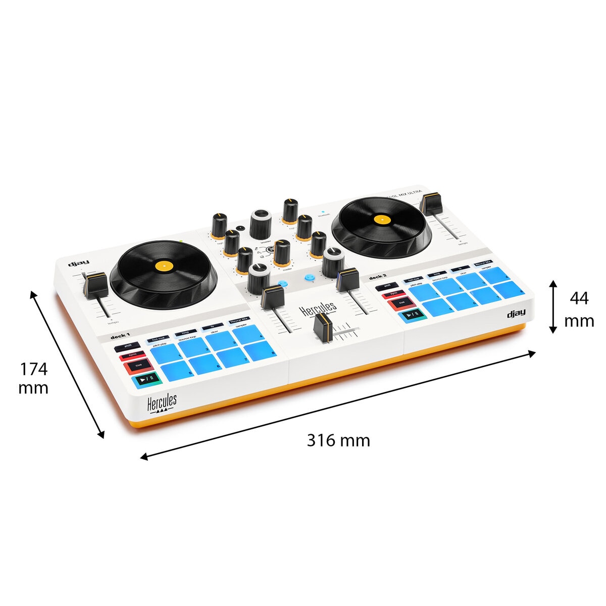Hercules スマートフォン用モバイルDJコントローラー djay/Apple Music対応 バッテリー内蔵