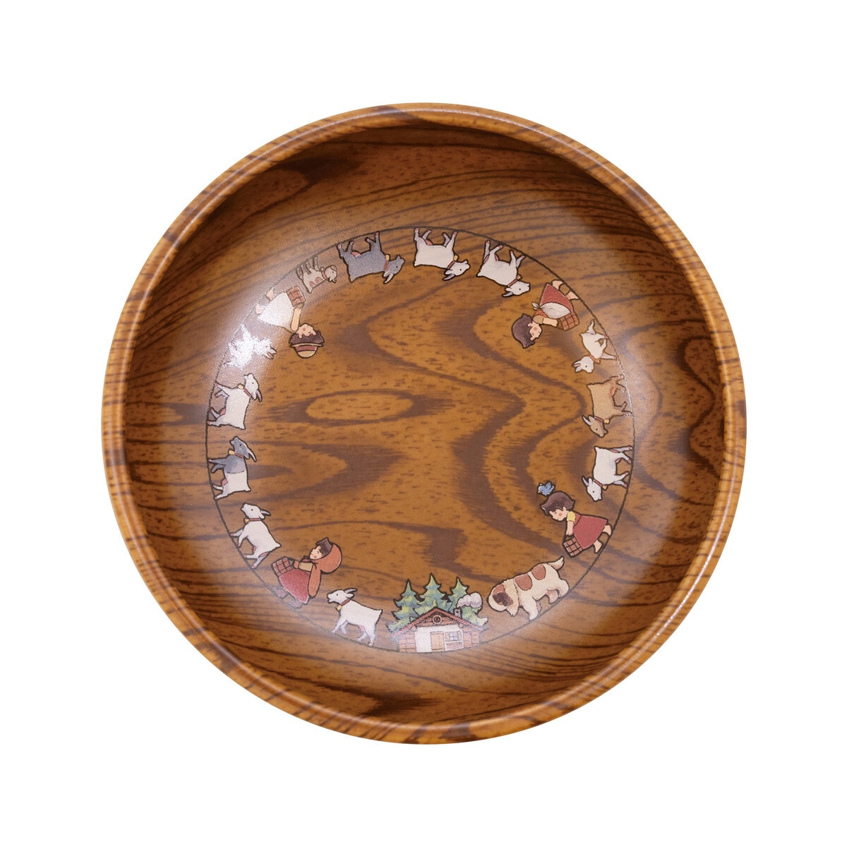 三郷陶器 アルプスの少女ハイジ 木目調セラミックボウル