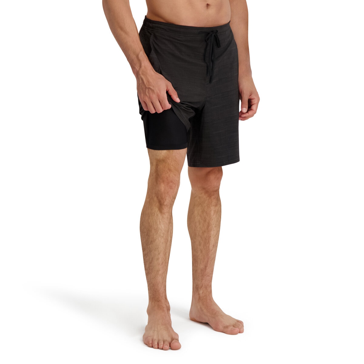 カークランドシグネチャー メンズ 水着ショーツ ブラックマイクロヘザー L カークランドシグネチャー メンズ 水着ショーツ ブラックマイクロヘザー L