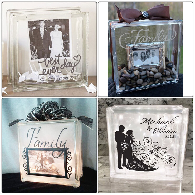 ONYX JAPAN ガラスブロック 4個セット 透明 中が見える クラフト 貯金箱 ディスプレイ インテリア ギフト