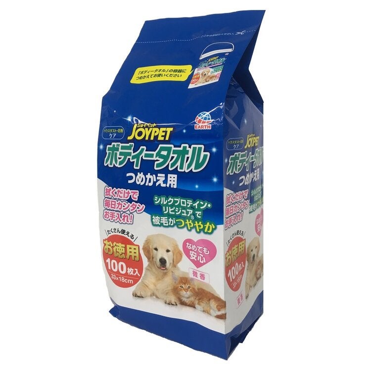 ジョイペット ボティータオル 詰替 100枚 x 1ケース (10パック入) ジョイペット ボティータオル 詰替 100枚 x 1ケース (10パック入)