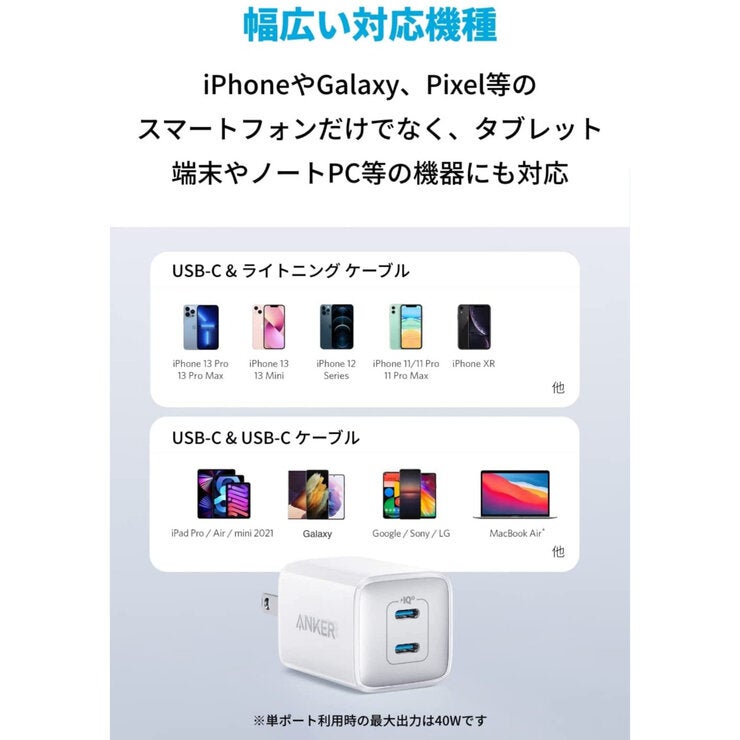 Anker(アンカー)充電器 Powerport III Nano Pro Duo A2038N21 Anker(アンカー)充電器 Powerport III Nano Pro Duo A2038N21
