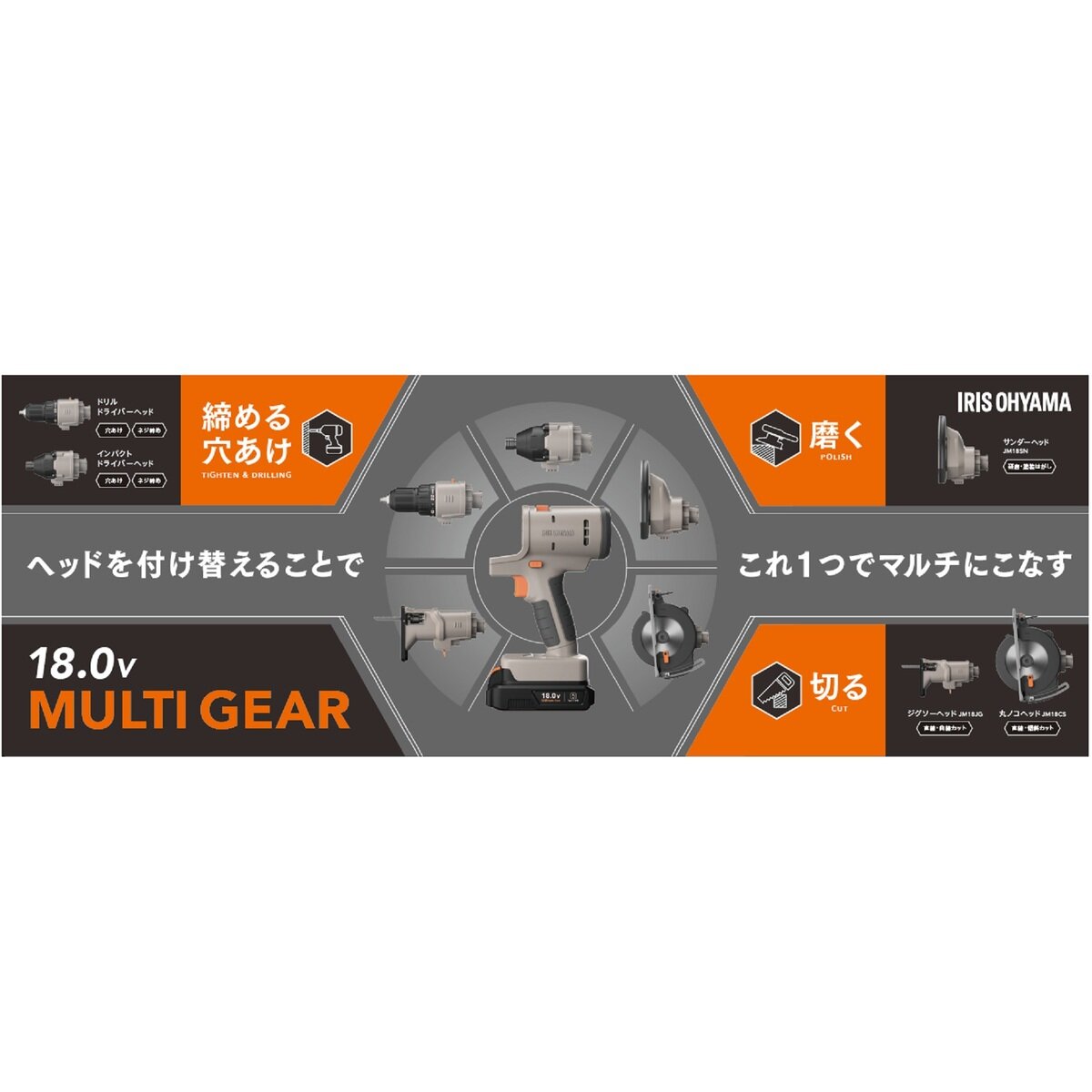 アイリスオーヤマ 18Vマルチギア ジグソーヘッドアタッチメント