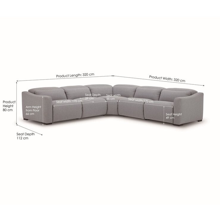 Gilman Creek Furniture 電動 布製リクライニングソファ 5ピース