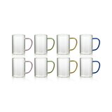 キングクリスタル カラーハンドルガラスカップ 8個 キングクリスタル カラーハンドルガラスカップ 8個