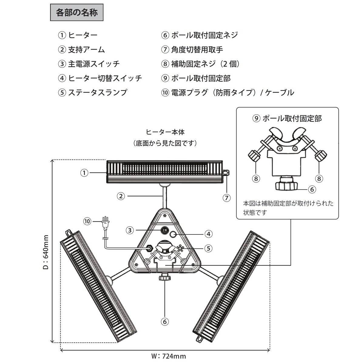 クレスター 防水トライソルヒーター HEAT-AH-131B クレスター 防水トライソルヒーター HEAT-AH-131B