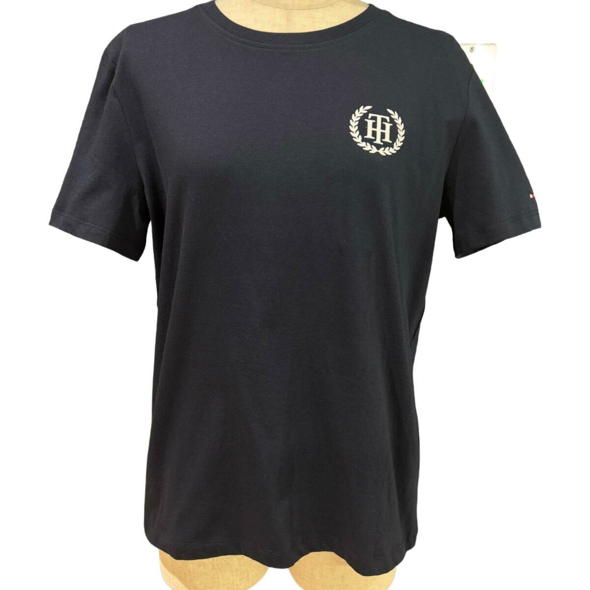トミーヒルフィガー レディース フラッグ 半袖Tシャツ ネイビー L