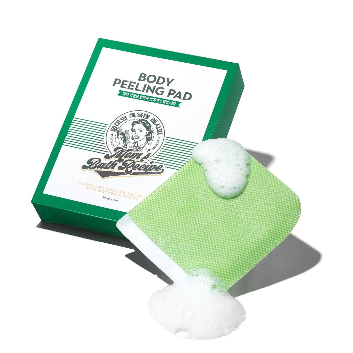 マムズバスレシピ ボディピーリング 角質ケアパッド 8枚入 緑