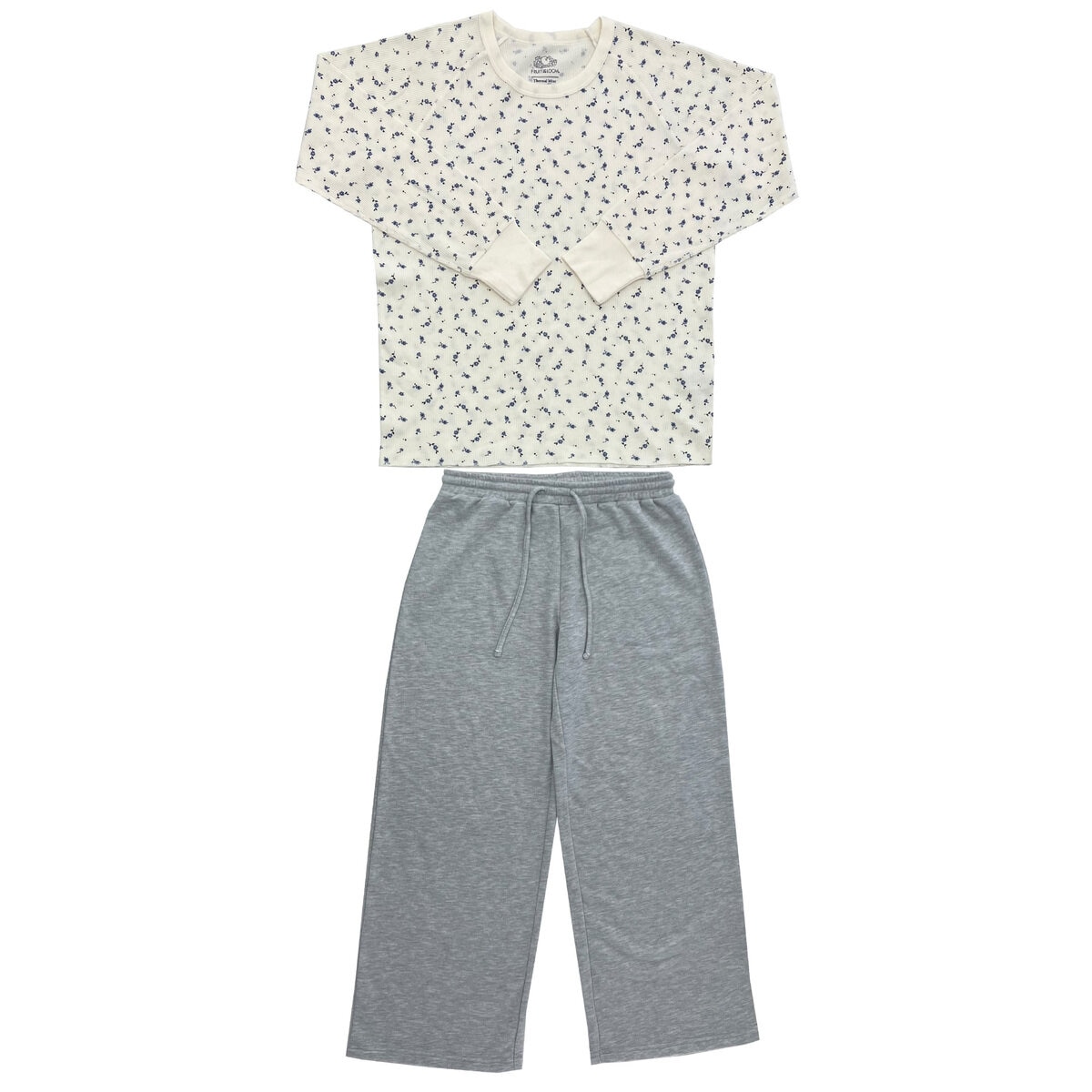 フルーツ オブ ザ ルーム 長袖 ラウンジウェアセット ブルー XL