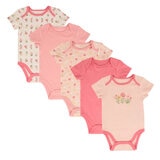 LE TOP ベビー ボデイースーツ 5枚組 フラワー 6M