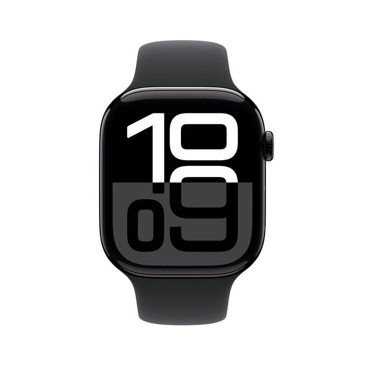 Apple Watch Series 10(GPS + Cellularモデル)- 46mmジェットブラックアルミニウムケースとブラックスポーツバンド - S/M Apple Watch Series 10(GPS + Cellularモデル)- 46mmジェットブラックアルミニウムケースとブラックスポーツバンド - S/M