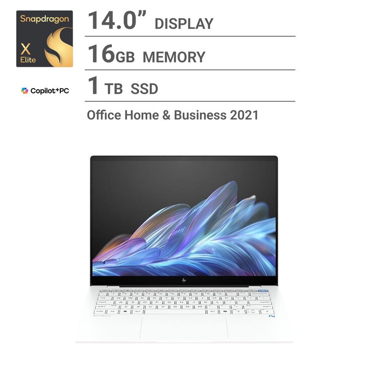 HP ノートPC/OmniBook X 14-fe/14インチ/Copilot+ PC/Snapdragon X Elite X1E-78-100/16GB/1TB/ホワイト/A7DA6PA-AAAB