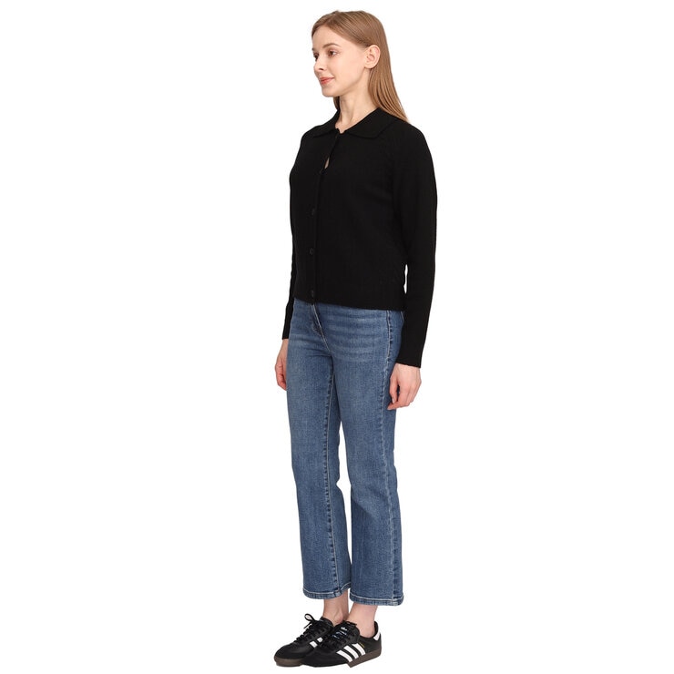 ソレツィア レディース ウール カーディガン ブラック L